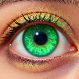a closeup of green eye reflecting a sky full of stars aticama desert, hyper realistic, fractal algorightmic art, art station, coherent design, symmetrical, vivid color, complementary color, golden ratio, detailed, sharp lines, intricate, rainbowshift, in unreal 3 d engine, nvidia optix, ray tracing, octane render