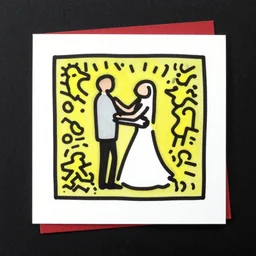 Wedding card by Keith Haring