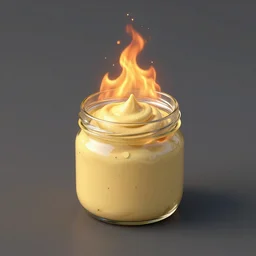 a jar of mayonnaise on fire, unreal engine
