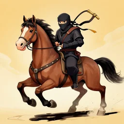 Ninja Horse with nunchucks