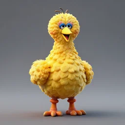 a 3 d model of big bird found in the game files of bloodborne