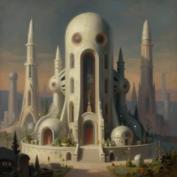 a surrealist painting of a hostile utopia, 3 d render, symbolist, soft colors, dramatic lighting, smooth!, sharp focus, extremely detailed!, aesthetically pleasing composition, octane render