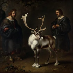 reindeer alone at night, soft grainy bloom lucid dream - like atmosphere, harsh flash photo at night, baroque painting, perfect composition, detailed octane render trending on artstation, 8 k artistic photography, volumetric cinematic perfect light, chiaroscuro, masterpiece, raphael, caravaggio, beksinski, rutkowski, beeple