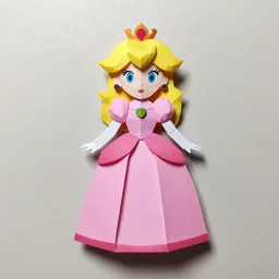 a paper model of princess peach, paper modeling art.