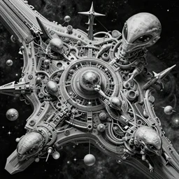 an alien battle in space, intricate, ultra detailed, intricate, 8 k, in the style of mark riddick
