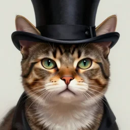 close portrait of a fancy cat ( animal ) with a top hat, vaporwave, highly detailed, digital painting, artstation, concept art, smooth, sharp focus, illustration, art by artgerm