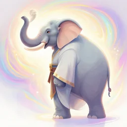 side profile, elephant warrior, pathfinder, lol character, dota character, robes, elegant, smooth, bright backlit, colorful swirly magic ripples, pastel colors, by greg rutkowski, jesper ejsing, ilya kuvshinov, artgerm, mucha
