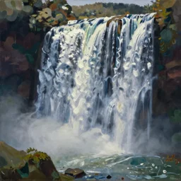 painting of waterfall, emily carr