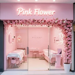 pink flower beauty saloon