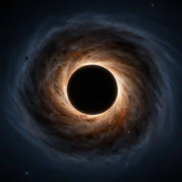 Photo of a Black Hole in the sky, very detailed, daytime