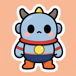 cute miss mascot grolem grolem golem super hero sticker art, cronobreaker, beeple game icon