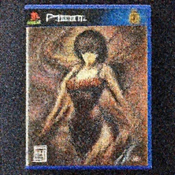 Dragon Woman in chains, game poster printed on playstation 2 video game box , Artwork by Akihiko Yoshida, cinematic composition