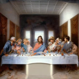 the last supper beautiful painting by arthur addams and greg rutkowski and don bluth, highly detailed, illustration, epic, fantasy, intricate, hyper detailed, artstation, concept art, smooth, sharp focus, ray tracing