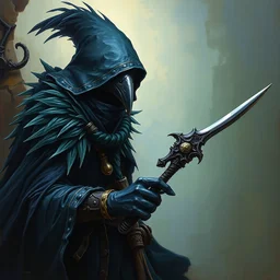 dnd kenku rogue. epic dungeons and dragons fantasy raven. oil on canvas featured by keith parkinson 1 9 8 5. 5 5 mm lense