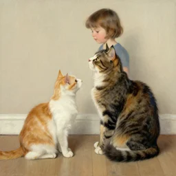 cats mimicking human by louis wain
