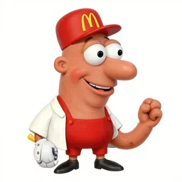pepe as macdonalds worker by simon stalenhag