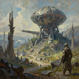enviroment concept art of alien convenant, for aaa game, cinematic shot, oil painting by jama jurabaev, extremely detailed, brush hard, artstation, high quality, brush stroke
