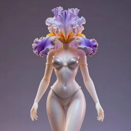 Iris Van Herpen isolated magical girl vinyl figure, figure photography, romantic undertones, anime stylized, high detail, ethereal lighting - H 640