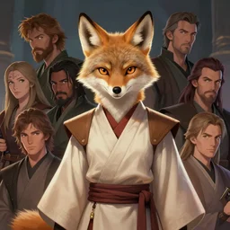 beautiful portrait of a female anthropomorphic furry coyote fursona wearing jedi robes, character art by stanley artgerm lau, wlop, rossdraws, james jean, andrei riabovitchev, marc simonetti, and sakimichan, trending on artstation