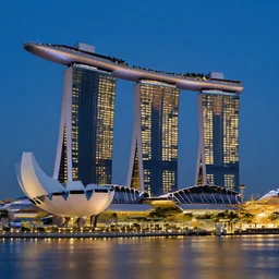 marina bay sands in singapore, digital art, very beautiful, by greg rutkowski, artstation, sharp, detailed, high quality, 4 k