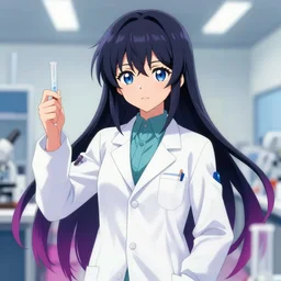 scientist girl in a lab coat, anime, magical girl, pixiv, sharp, detailed, high quality, by greg rutkowski, artgerm