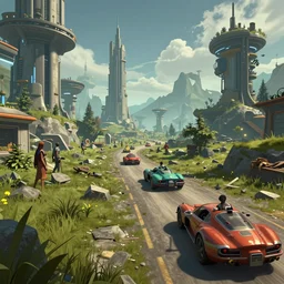quest for glory, a digital rendering of scenes from the sierra video game by michael flohr, inspired by tom bagshaw, instagram contest winner, futurism, matte painting, outrun, terragen