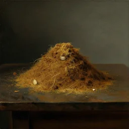 Dutch Still Life from the 1600s, old oil painting: Pile of cocain on a table