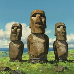 rapa nui moai by studio ghibli