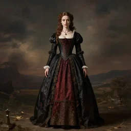Female in gothic dress. By Rembrandt and artstation trending