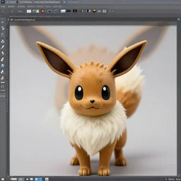 a photo of a real life light brown Eevee-fox hybrid, Pokemon, fennec, brown fur, cute, XF IQ4, 50mm, f/1.4, ISO 200, 1/160s, natural light, Adobe Photoshop, Adobe Lightroom, DxO Photolab, Corel PaintShop Pro, symmetrical balance, depth layering, polarizing filter, Sense of Depth