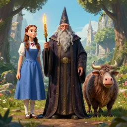 oz the grand wizard, dorothy and scarecow, by pascal campion, octane render, unreal engine 6, epic game graphics, conceptual art, ray tracing