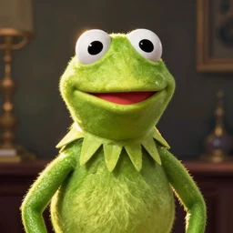 disco elysium portrait of kermit the frog