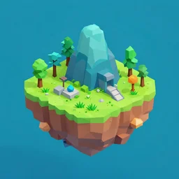 a floating island on an ocean isometric art, low poly art, game art, artstation, 3D render, ultra detailed, cgsociety, unreal engine 5