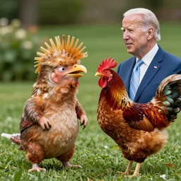 platypus mohawk Trump fighting chicken flapper Biden