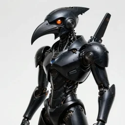 vantablack gunpla droid kenku duelist. anthropomorphic black bird beak. torso. destiny exotic helmet, science fiction, portrait by donato giancola and greg rutkowski and wayne barlow. top all time r / imaginarycyberpunk.