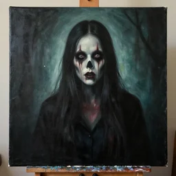 A painting that looks like it'd fit in a horror movie