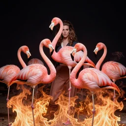 a portrait photograph of divine in pink flamingos full of flames in 1 9 9 0 s, studio light photography, high definition, 8 k, taken by steven meisel