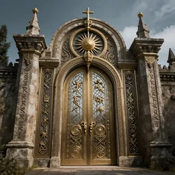 the gate to the eternal kingdom of runes, fantasy, digital art, hd, detailed.