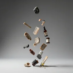 random objects falling upward