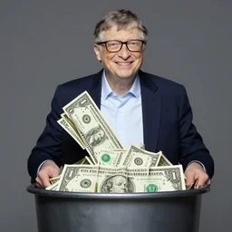 bill gates as a garbage pail kid dollar bill