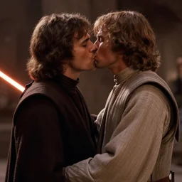 kiss in a scene from the movie star wars ( 1 9 7 7 )