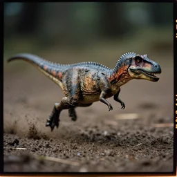 kodak portra 4 0 0, 5 0 mm leica summicron f 1. 2, award winning macro photo by norman parkinson of a small muddy beautiful dinosaur running fast on mud, fast shutter speed, motion blur, tiny gaussian blur, highly detailed, highly intricate, depth of field, low contrast, action photography