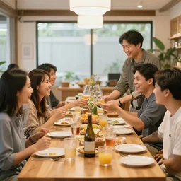 Proud Asian Parents having a party