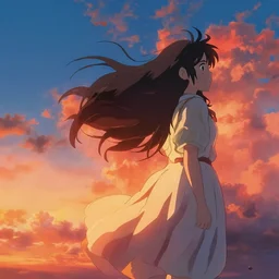 the vitality of life, an illustration, amazing detail, beautiful flowing feeling, sunset, dramatic angle, realistic and detailed, by studio trigger, by makoto shinkai, by rossdraws, wojtek fus, by jeffrey smith