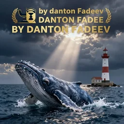 whale, sea, lighthouse, by danton fadeev