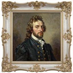 beautyful barocco style mattee oil painting colorful portrait of the polish writer poros khlevsky
