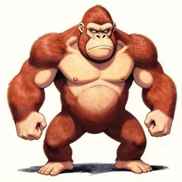 punished lanky kong concept art, by yoji shinkawa, felt tip pen