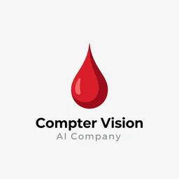 computer vision ai company logo, centred, blood, low detailed