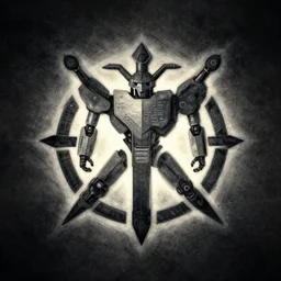 a company logo, concept art, stylized, symmetrical, illuminated lighting, neural network design, robotics, programming, ghost in the shell, industrial, texture, manufacturing, single logo, centered, symbol, shaded, dark shadows, dynamic lighting, watercolor paint, rough paper texture, dark background, dark mode, 4 k, pencil marks, studio lightning, shinjuku, koji morimoto, katsuya terada, masamune shirow, tatsuyuki tanaka hd