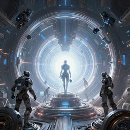 the most amazing dream you ever had about singularity transhumance portal, hyper realistic, concept art, high key lighting, intricate, hyper detailed, smooth, high contrast, neon, volumetric lighting, octane, raytrace, greg rutkowski, huifeng huang, artgerm, beeple, jim lee,